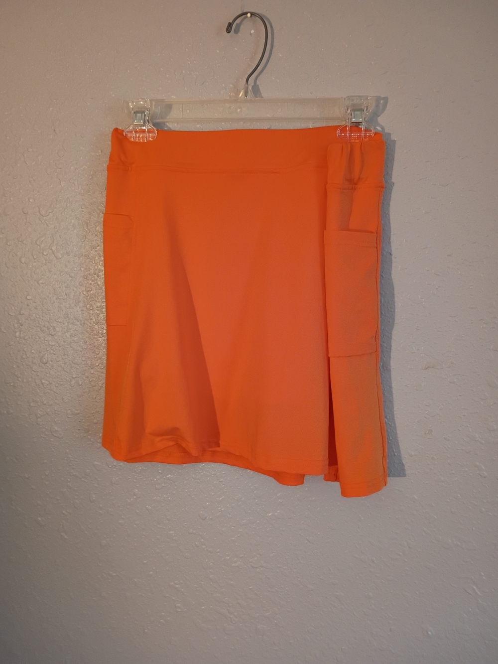 Women's Bright Orange Mini Skirt with Utility Pocket